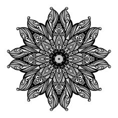 Vector Beautiful Deco Black Mandala N38