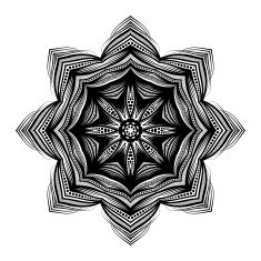 Vector Beautiful Deco Black Mandala N39