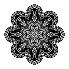 Vector Beautiful Deco Black Mandala N40