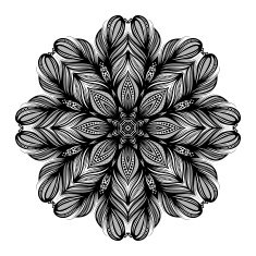 Vector Beautiful Deco Black Mandala N41