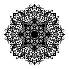 Vector Beautiful Deco Black Mandala N42