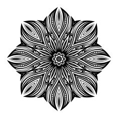 Vector Beautiful Deco Black Mandala N43