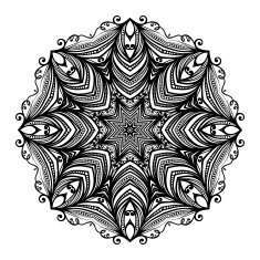 Vector Beautiful Deco Black Mandala N44