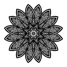 Vector Beautiful Deco Black Mandala N45