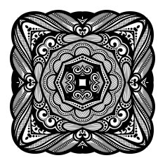 Vector Beautiful Deco Black Square N10