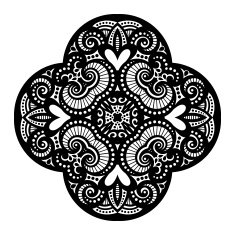 Vector Beautiful Deco Black Square N12