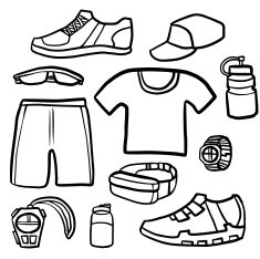 vector set of running accessories