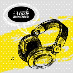 Music background Hand drawn illustration and typography design N3