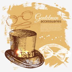 Sketch gentlemen accessory vintage background Hand drawn men il