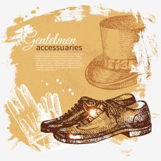 Sketch gentlemen accessory vintage background Hand drawn men il N4