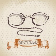 Sketch gentlemen accessory Hand drawn men illustration N8