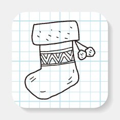 Christmas socks doodle drawing N3