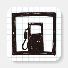 Petrol gas station doodle