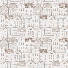 Seamless brown background with houses