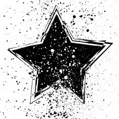 Vector illustration with grunge black star on white background