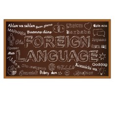 Hello in different languages Chalk board doodle with symbols on N2