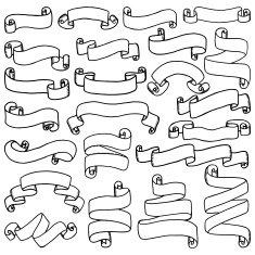 Hand drawn ribbons