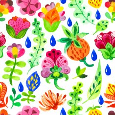 Vector Illustration with original floral background