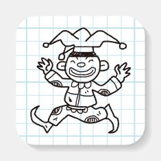 clown doodle drawing N2