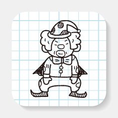 clown doodle drawing N5