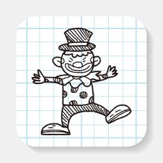 clown doodle drawing N8