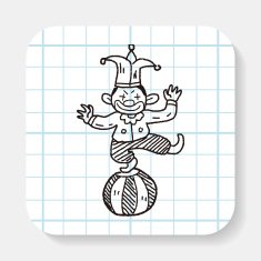 clown doodle drawing N9