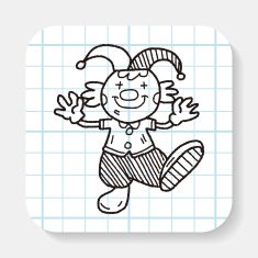 clown doodle drawing N14