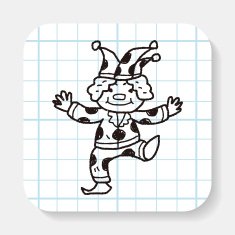 clown doodle drawing N16