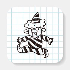 clown doodle drawing N17