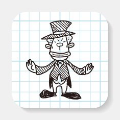 clown doodle drawing N18