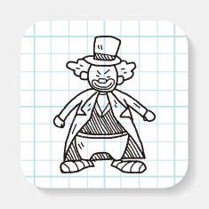 clown doodle drawing N20
