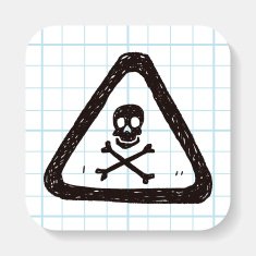 skull danger sign doodle