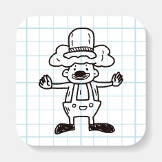 clown doodle drawing N21