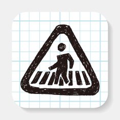 people walk sign doodle