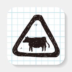 cow sign doodle