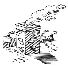 Roof Smoking Chimney Drawing