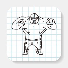 mexican wrestler doodle