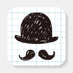 beard hat doodle