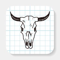 cow skull doodle