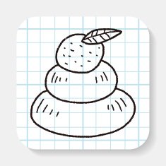 japanese new year cake doodle