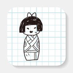 Japanese doll doodle