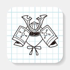 samurai helmet doodle