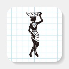 African Vase woman doodle