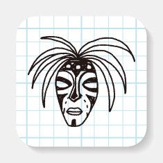 African mask doodle
