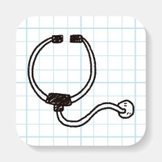 Stethoscope doodle drawing N2