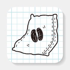 coffee bean doodle drawing N3