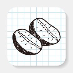 coffee bean doodle drawing N4