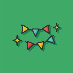 birthday hanging icon