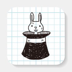 magic rabbit doodle drawing N3
