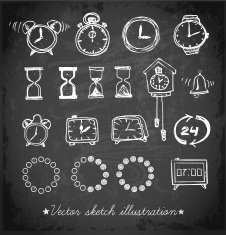Set of doodle sketch watches